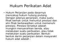 Hukum Perikatan Adat