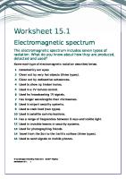 IGCSE Physics Worksheet 15.1