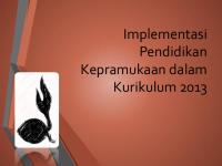 Implementasi Pendidikan Kepramukaan Dalam Kurikulum 2013