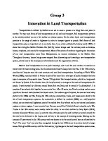 Innovation in Land Transportation Essay [PDF]