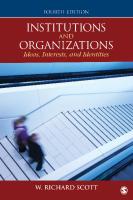 Institutions and Organizations - Ideas, Interests, and Identities PDF