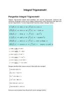 Integral Trigonometri