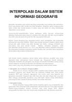 INTERPOLASI DALAM SISTEM INFORMASI GEOGRAFIS Fiks