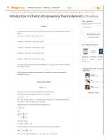 Introduction To Chemical Engineering Thermodynamics: (7th Edition)