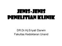 Jenis-Jenis Penelitian Klinik