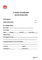 Job Application Form Huawei PDF