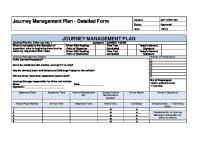 Journey Management Plan - Detailed Form: Jmpdgwt001 Status: Approved Date: 1/8/13