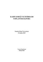 Kadin Emegi İstihdamı Toplantisi Raporu [PDF]