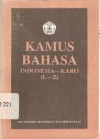 Kamus Bahasa Indonesia—Karo (L—Z)
 9794599867 [PDF]