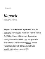 Kaporit - Wikipedia Bahasa Indonesia, Ensiklopedia Bebas [PDF]