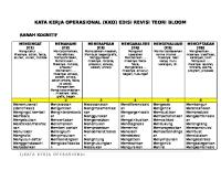 Kata Kerja Operasional (Kko) Edisi Revisi Teori Bloom