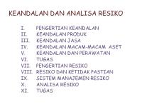 Keandalan Dan Analisa Resiko