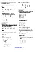 Kedua, Soal-Soal Persamaan Dan Fungsi Kuadrat + Pembahasan [PDF]