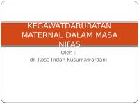 Kegawatdaruratan Maternal Dalam Masa Nifas