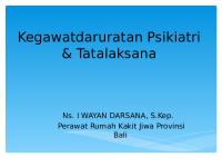 Kegawatdaruratan Psikiatri Tatalaksana