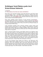 Kehidupan Sosial Budaya Pada Awal Kemerdekaan [PDF]