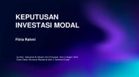 Keputusan Investasi Modal