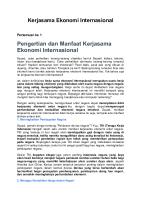 Kerjasama Ekonomi Internasional Part # 1