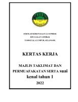 Kertas Kerja Orientasi. Tahun 1 2022