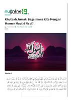 Khutbah Jumat Bulan Maulid - Agar Mencintai Dan Dicintai Rasulullah