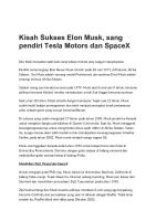 Kisah Sukses Elon Musk