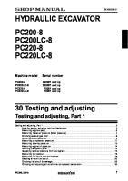 Komatsu PC200 8 Testing and Adjusting