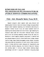 Komunikasi Pelayanan Publik (Publik Service Communication) [PDF]