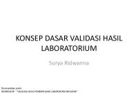 Konsep Dasar Validasi Hasil Lab