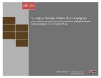 Konsep - Konsep Dalam Studi Geografi