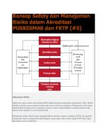 Konsep Safety Dan Manajemen Risiko Dalam Akreditasi PUSKESMAS Dan FKTP [PDF]