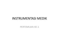 Kuliah 1 Instrumentasi Medik