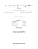 Laporan Analisis Protein Dengan Metode Lowry [PDF]