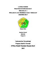 Laporan Farmakologi Pengaruh Cara Pemberian Obat Terhadap Absorbsi Obat