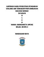 Laporan Hasil Penelitian Pengaruh Volume Air Terhadap Pertumbuhan Kacang Merah [PDF]