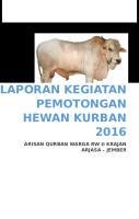 Laporan Kegiatan Pemotongan Hewan Kurban 2016