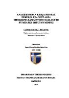 Laporan KP - Analisis Beban Kerja Mental Pekerja Reagent Area [PDF]