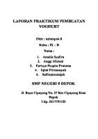 Laporan Praktikum Pembuatan Yoghurt