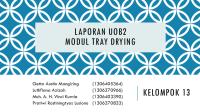 Laporan Praktikum UOB 2 Tray Drying Kelompok 13