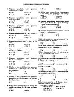 Latihan Soal Persamaan Kuadrat