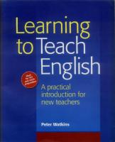 lEARNING To Teach English Watkins [PDF]