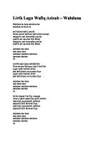 Lirik Lagu Wafiq Azizah