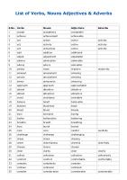 List of Verbs, Nouns, Adjectives and Adverbs PDF