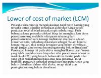 Lower of Cost of Market (LCM)