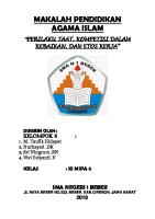 Makalah Agama-Perilaku Taat, Kompetisi Kebaikan, Dan Etos Kerja