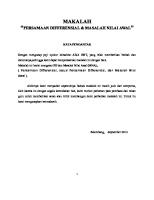 Makalah Masalah Nilai Awal Syarat Batas