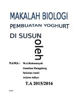 Makalah Pembuatan Yoghurt