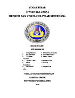 Makalah Regresi Dan Korelasi Linear Sederhana