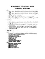 Manajemen Mutu Djoko Wijono Acuan [PDF]