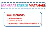 Manfaat Energi Matahari