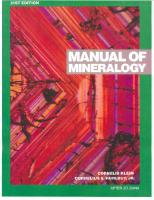 Manual of Mineralogy